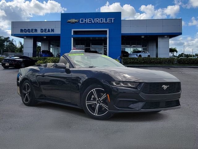 2024 Ford Mustang EcoBoost in Shadow Black — front three-quarter view