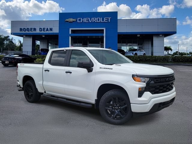 2026 Chevrolet Silverado 1500 Custom in Summit White — front three-quarter view