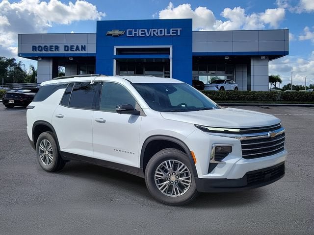 2026 Chevrolet Traverse LT in Polar White Tricoat — front three-quarter view