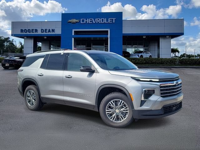 2026 Chevrolet Traverse LT in Sterling Gray Metallic — front three-quarter view