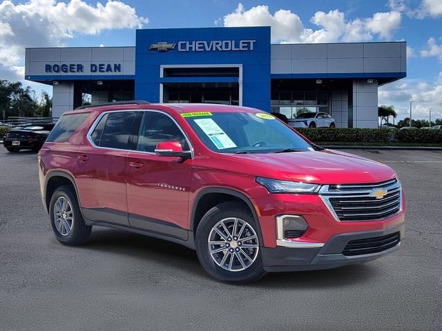 2023 Chevrolet Traverse LT Leather in Radiant Red Tintcoat — front three-quarter view