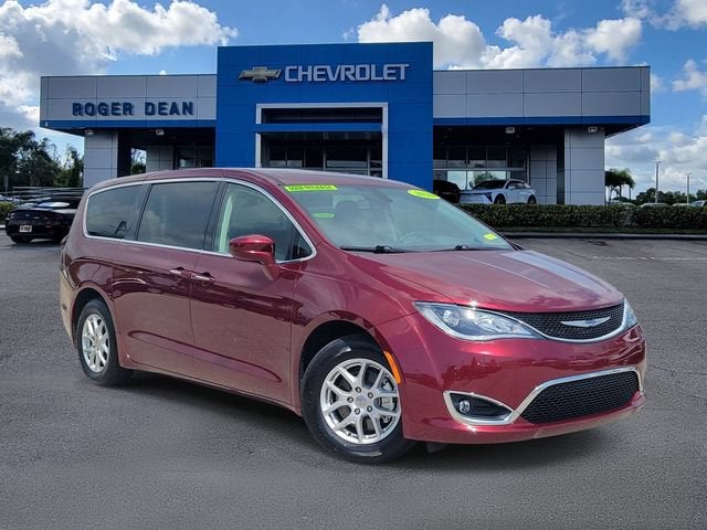 2020 Chrysler Pacifica Touring in Velvet Red Pearlc — front three-quarter view