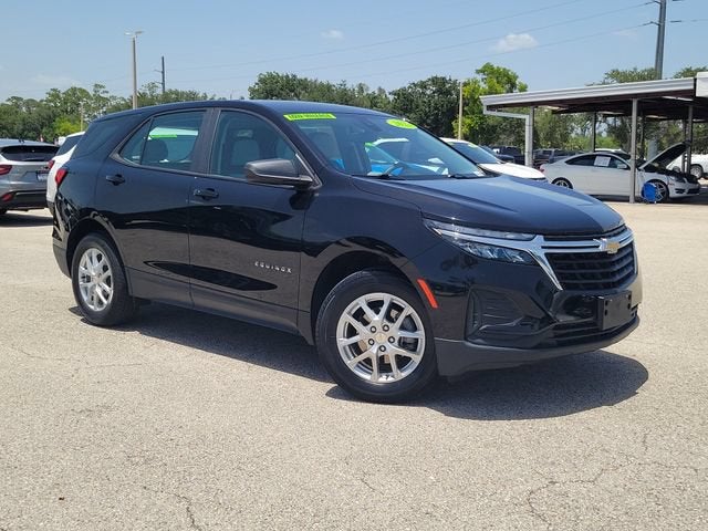 2023 Chevrolet Equinox LS in Mosaic Black Metallic — front three-quarter view