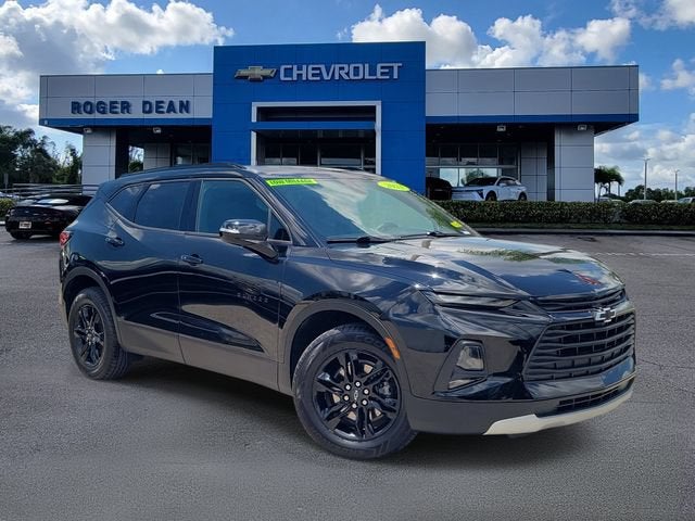 2021 Chevrolet Blazer LT in Black — front three-quarter view