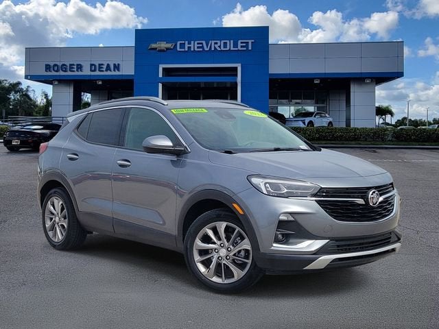 2022 Buick Encore GX Essence in Satin Steel Metallic — front three-quarter view