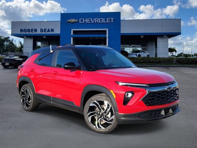 2026 Chevrolet Trailblazer RS in Apex Red — front three-quarter view